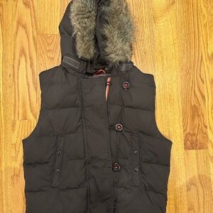 GAP Vest with Faux Fur Trim